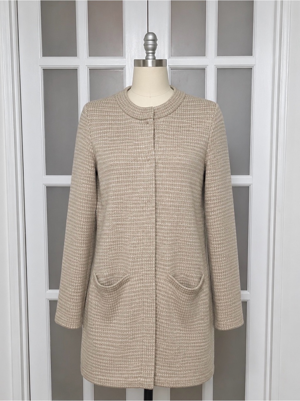 J.McLaughlin Cashmere Houndstooth Coatigan Sweater Coat Size S Quiet
Luxury